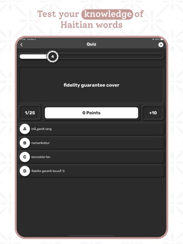Haitian Creole Dictionary iPad screenshot