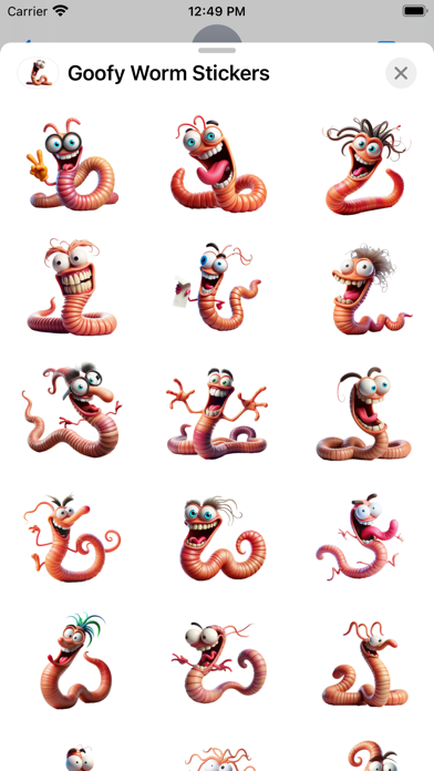 Screenshot #1 pour Goofy Worm Stickers