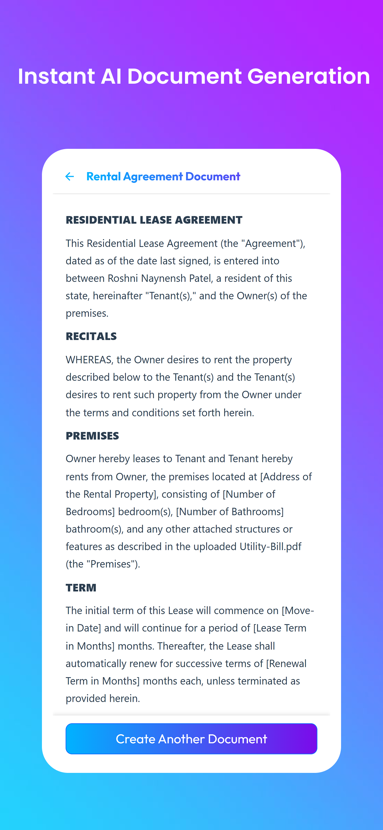 AI Legal Document Generator screenshot 3