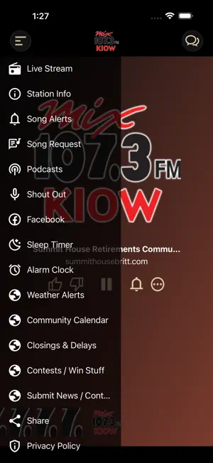Mix 107.3 KIOW screenshot 2