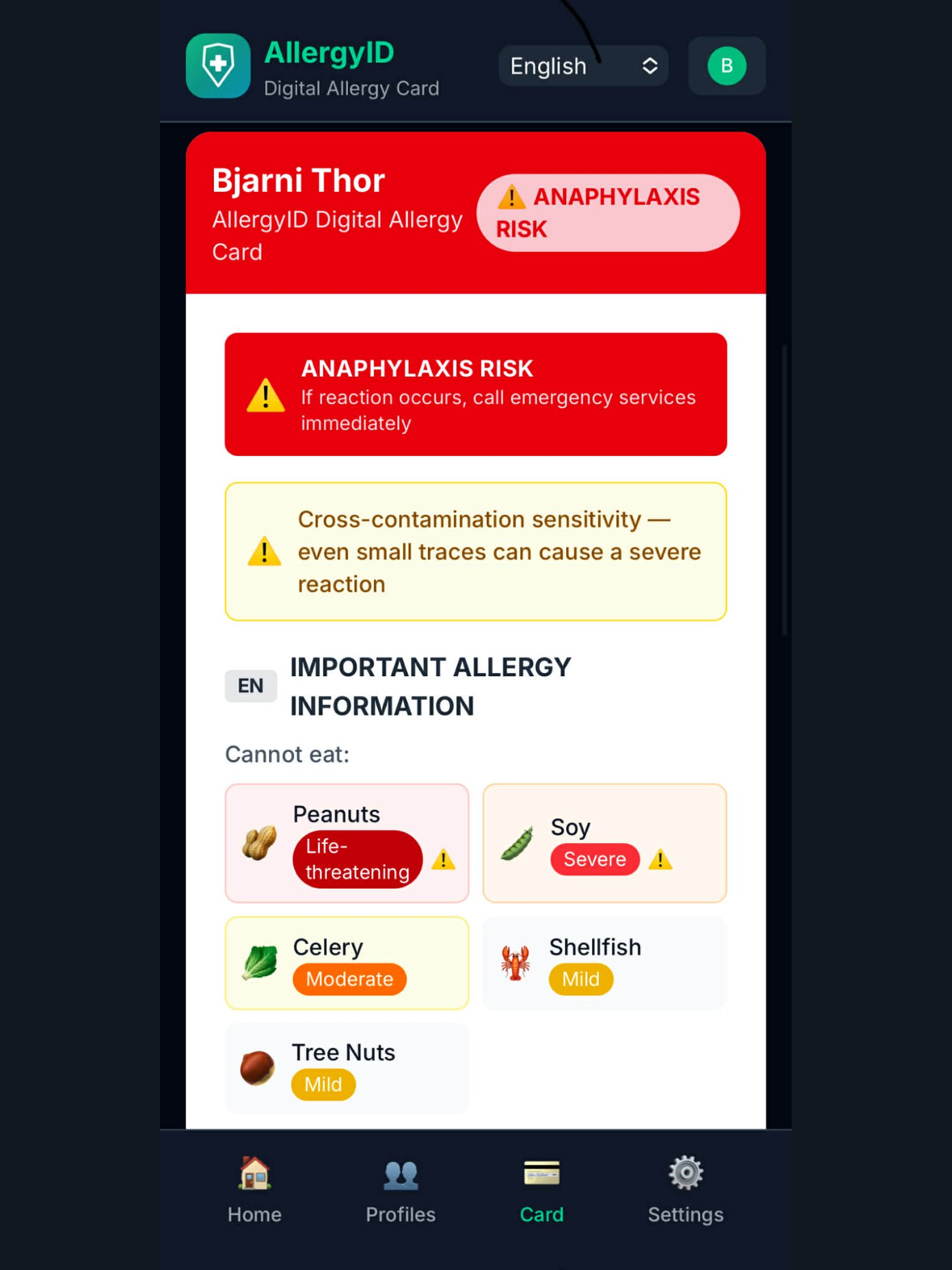 AllergyID Card screenshot 8