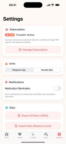 Furwell: Pet Health Tracker iPhone screenshot