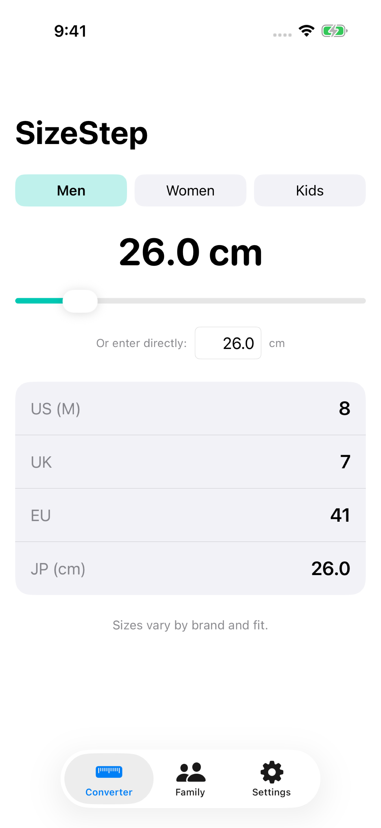 SizeStep: Shoe Size Converter screenshot 3