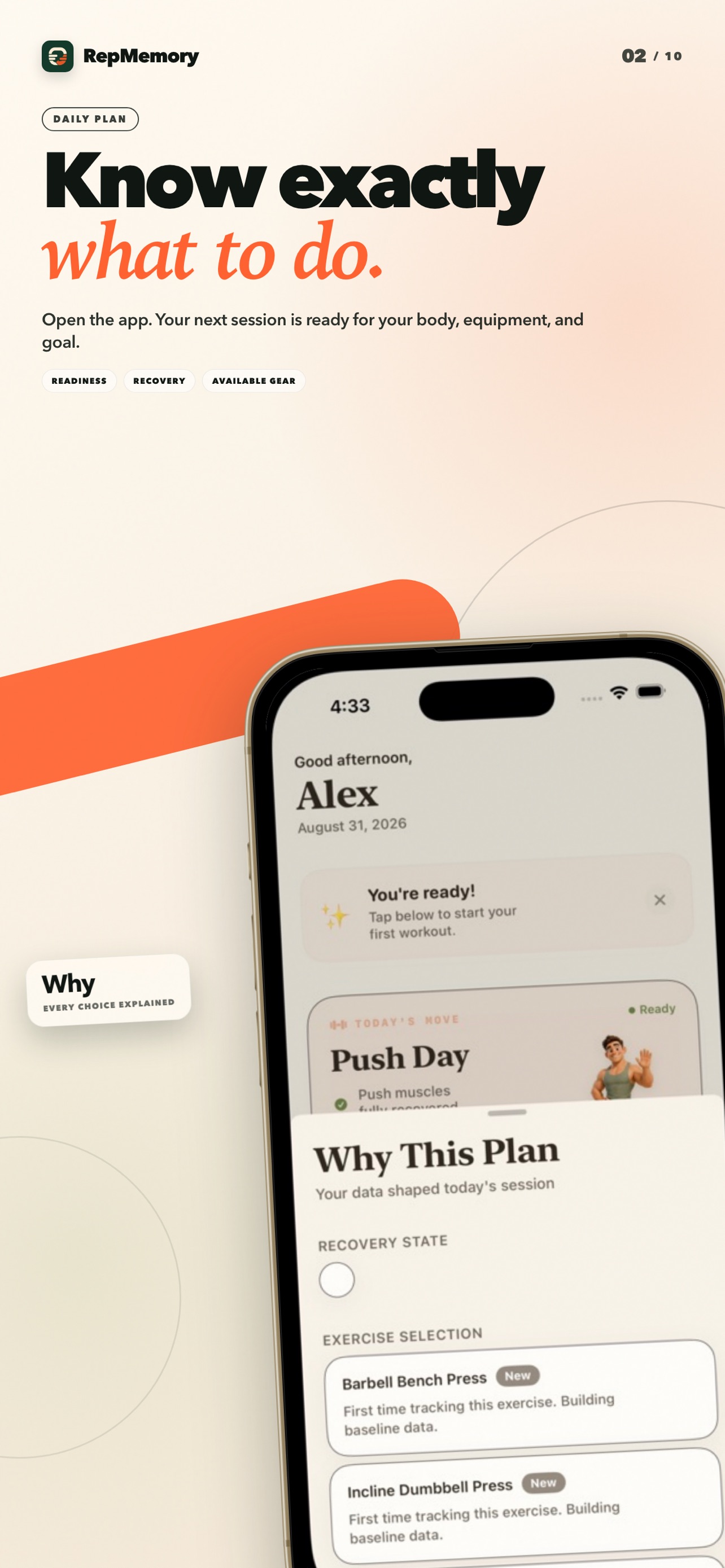 Screenshot 2 of RepMemory: AI Workout Coach