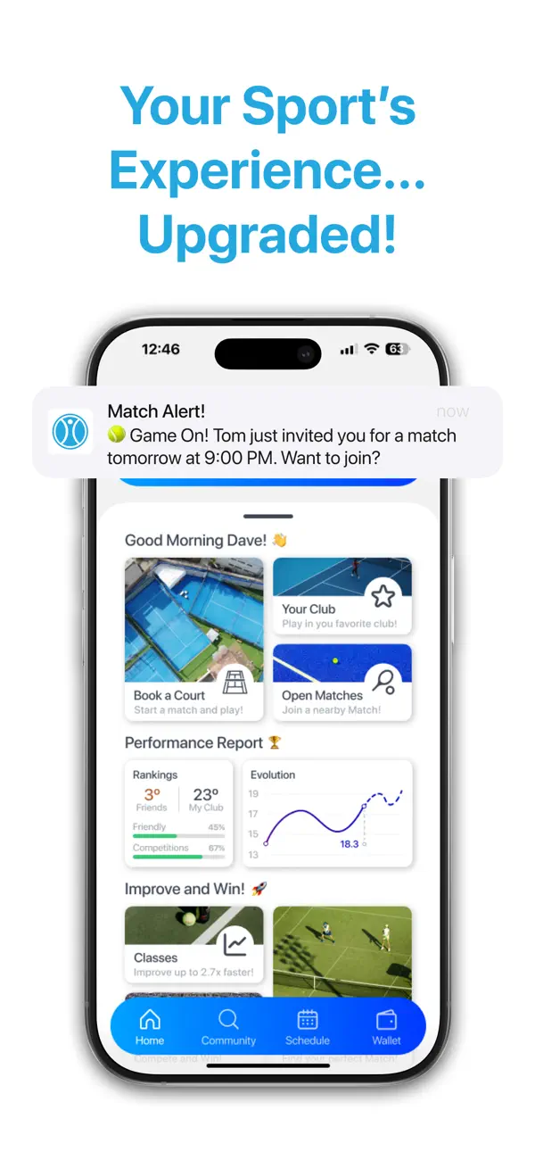 Screenshot #1 pour TiePlayer - Tennis & Padel App