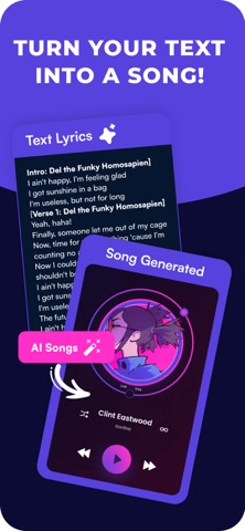 AI Text To Song Generator iPhone screenshot