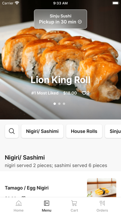 Sinju Sushi iPhone screenshot 1 - Food & Drink app
