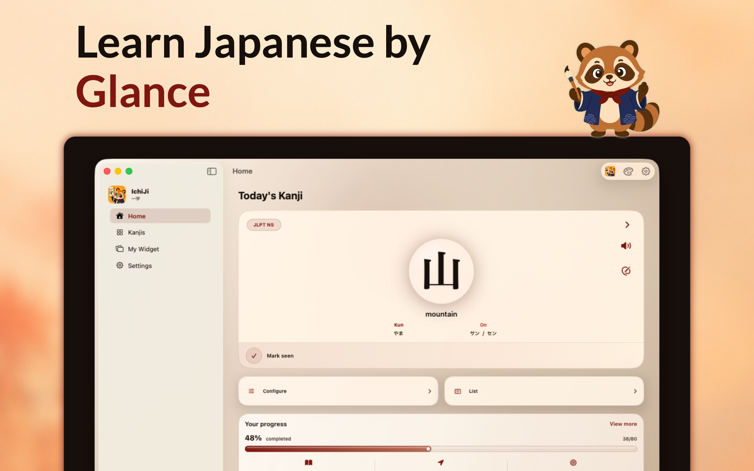 IchiJi: Kanji Widgets