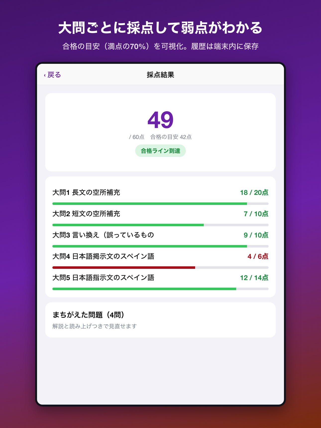 Screenshot 11 of スペイン語模擬問題集 2級