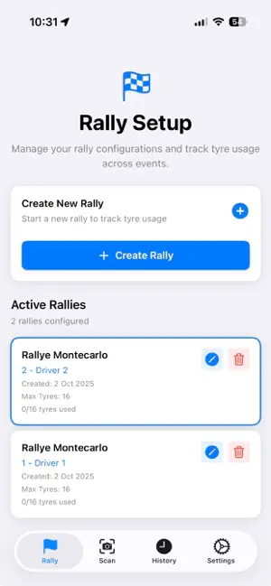 Rally Tyre Log screenshot 3