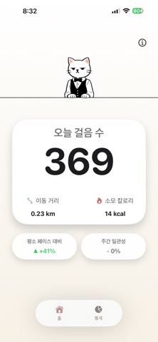 Pedometer: Butler Cat Screenshot 2 of 5