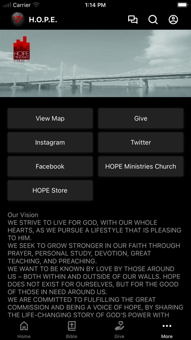 H.O.P.E. Ministries Church Screenshot