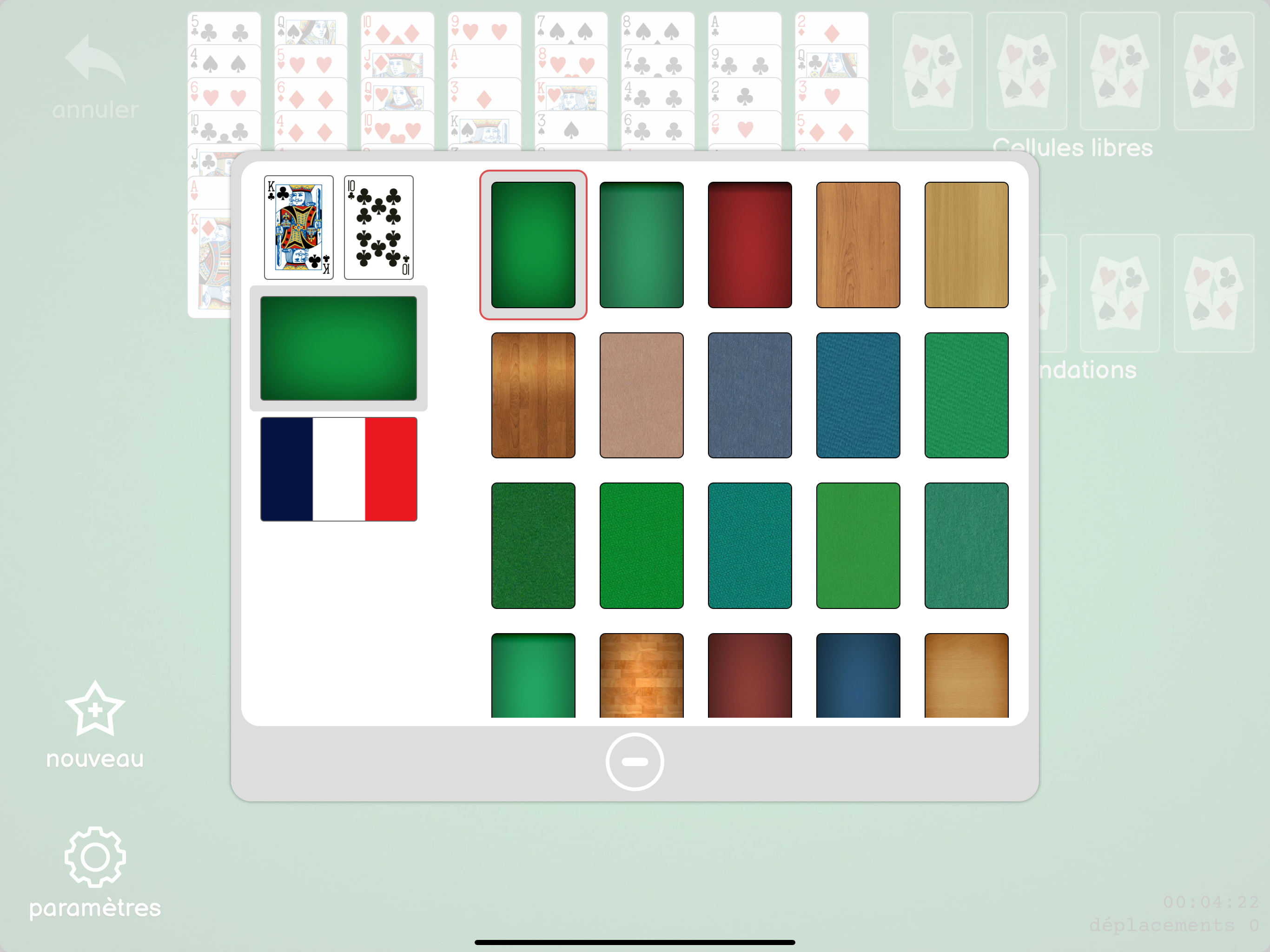 Freecell, jeu de cartes