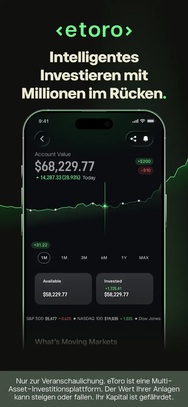 etoro: Handeln & Investieren, Screenshot 1