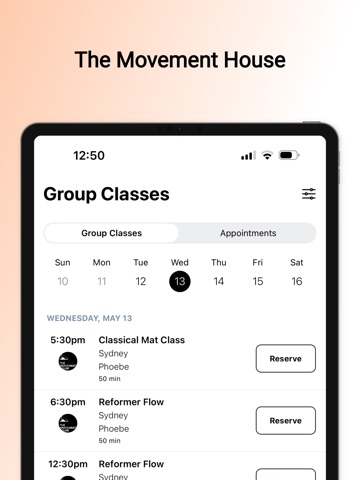 The Movement House iPad screenshot