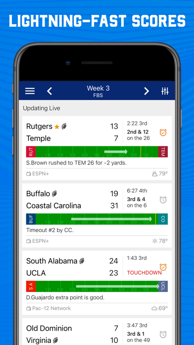 Scores App: College Football Screenshot