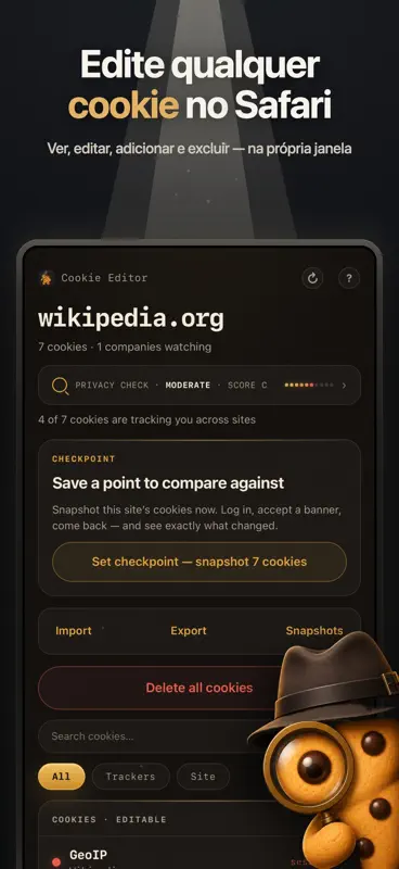 The Cookie Editor for Safari screenshot 1 of 7
