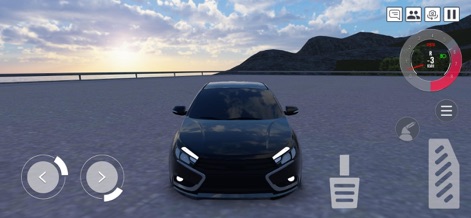 Custom Club: Online Racing 3D - Gain control with a detailed car front view and responsive on-screen driving controls, including directional arrows and pedals, for an engaging racing experience.