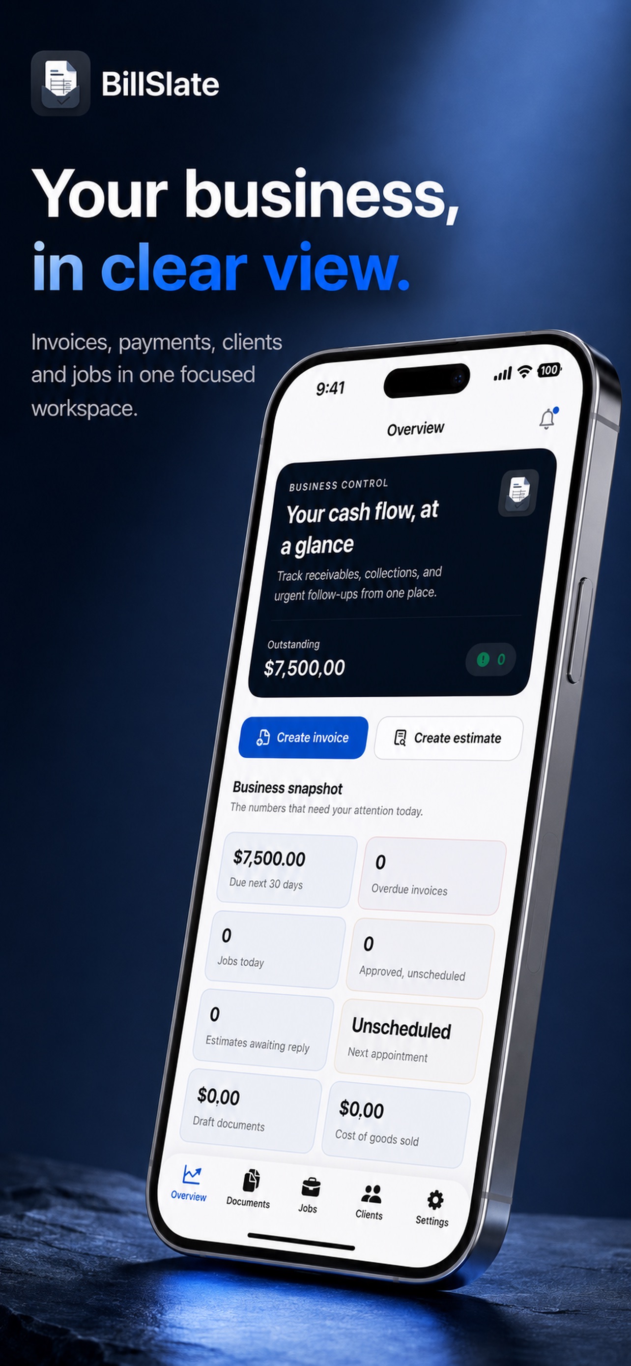 Screenshot 1 of BillSlate: Business Invoices