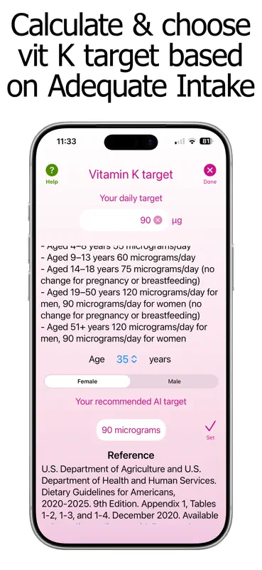 Vitamin K Counter & Tracker screenshot 4 of 10