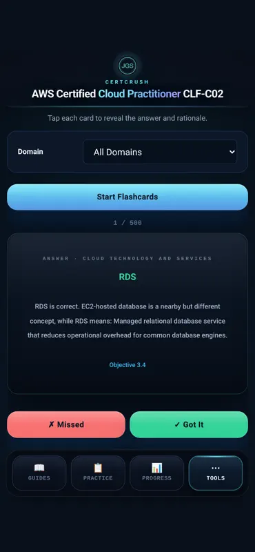 CertCrush: AWS CCP CLF-C02 screenshot 7 of 8