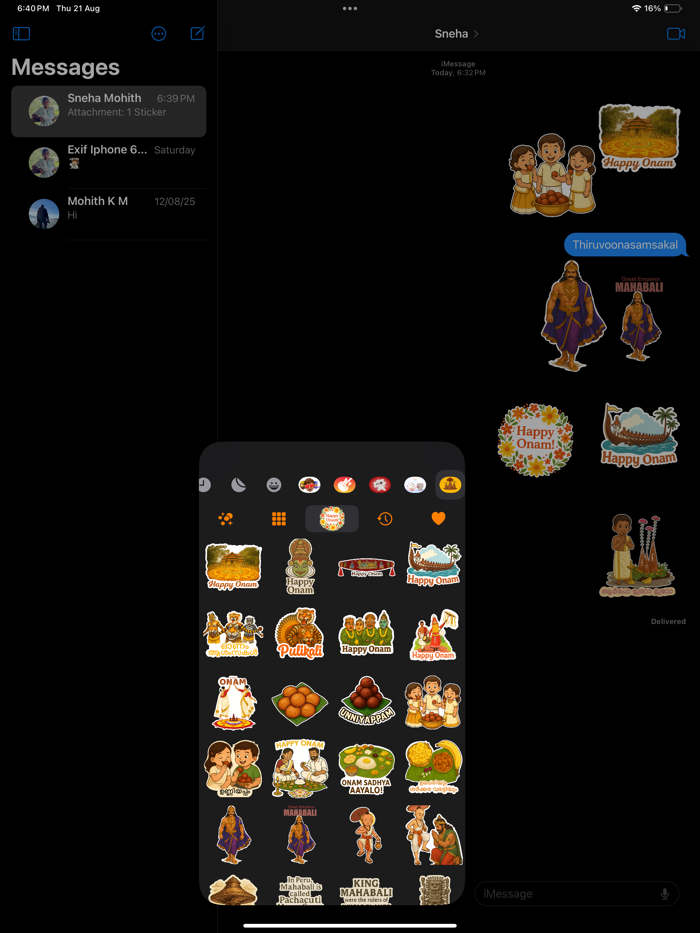 Onam Stickers Festive Seasonal