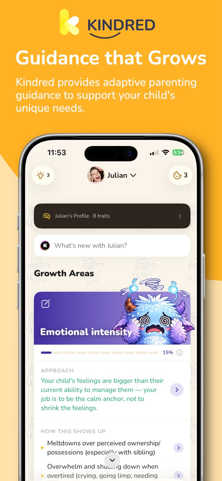 Kindred: Parent Support iphone screenshot 1