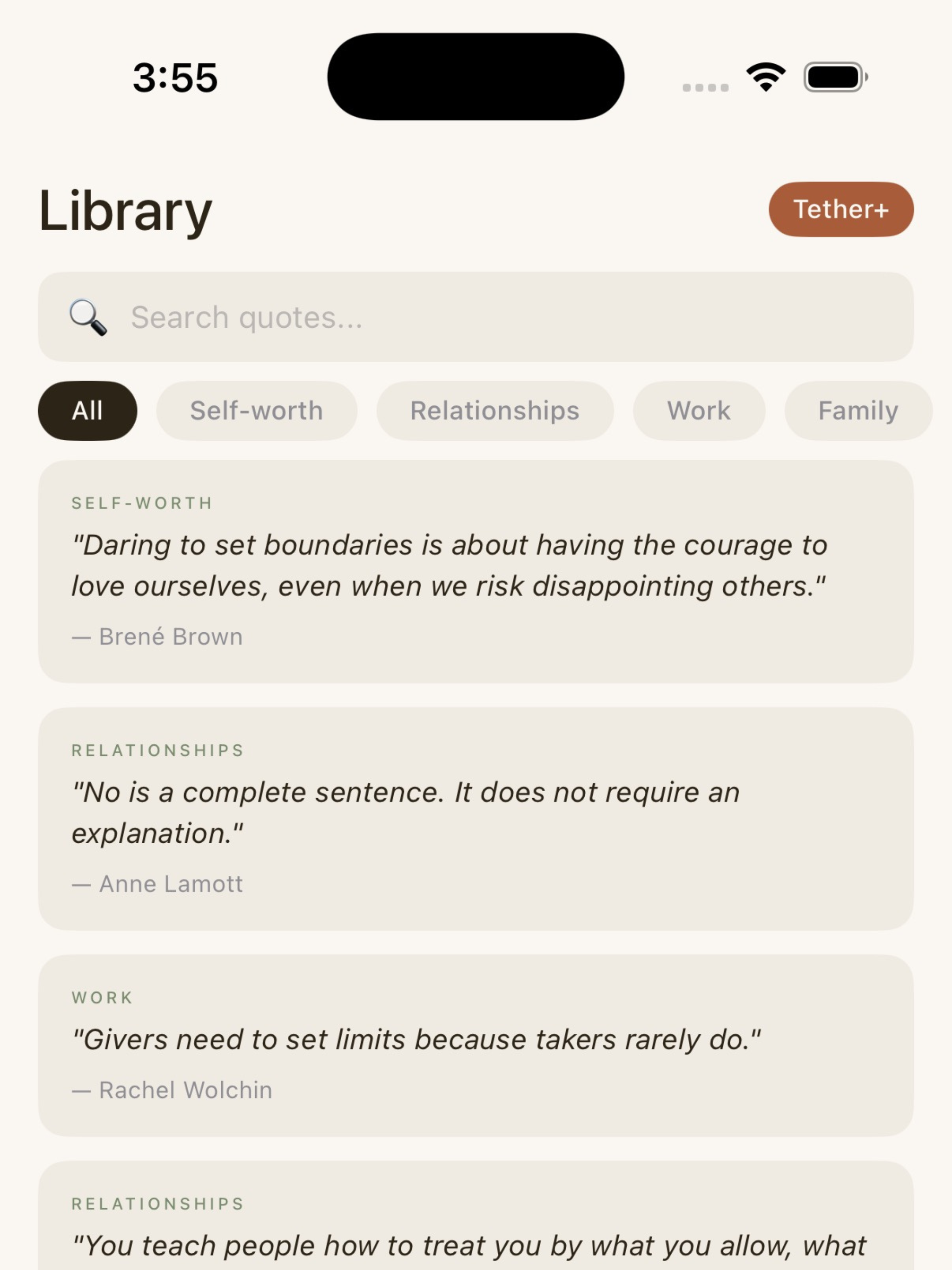 Tether: Set Boundaries