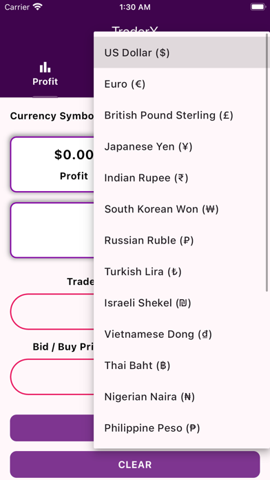 TraderX - Trading Calculator Screenshot