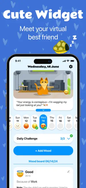 Cute Widget: Mood Tracking Pet screenshot 1
