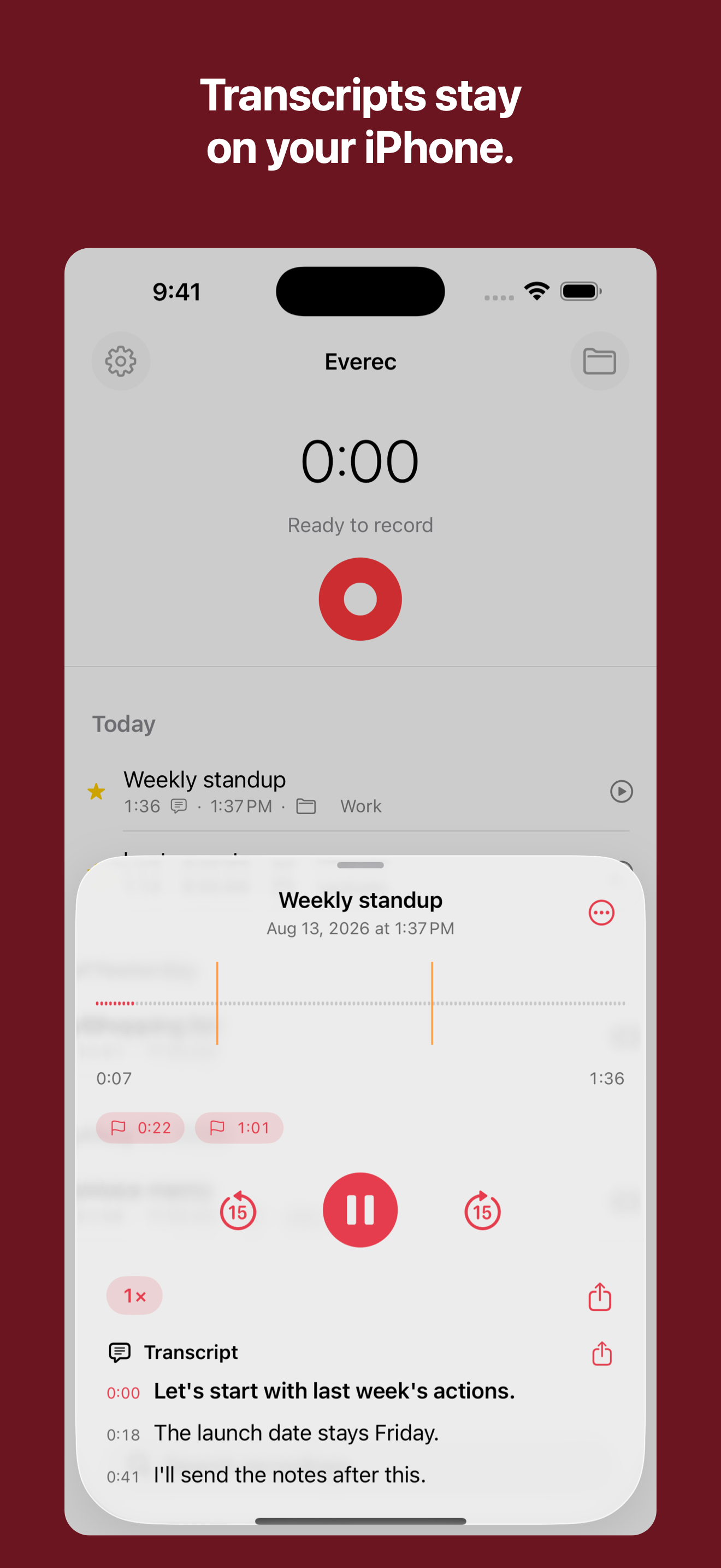 Everec – Voice Recorder screenshot 2