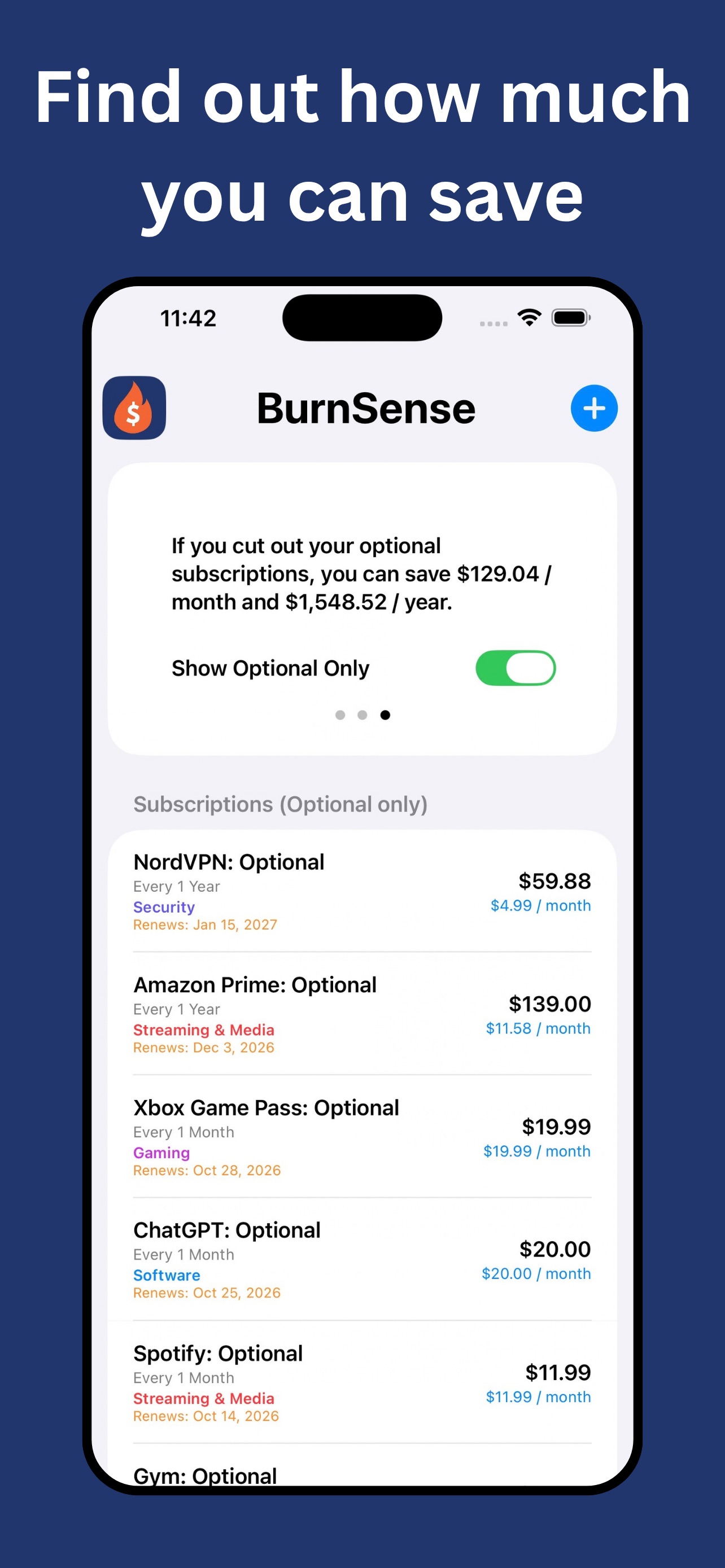 Screenshot 3 of BurnSense: Track Subscriptions
