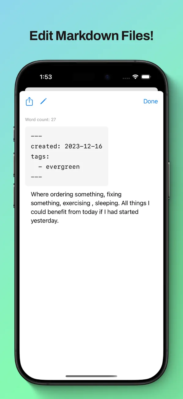 #5. Markdown Widget: Tasks & Notes (iOS) Podle: Spencer Shwetz