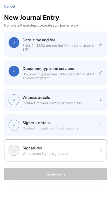 Notary Journal Screenshot