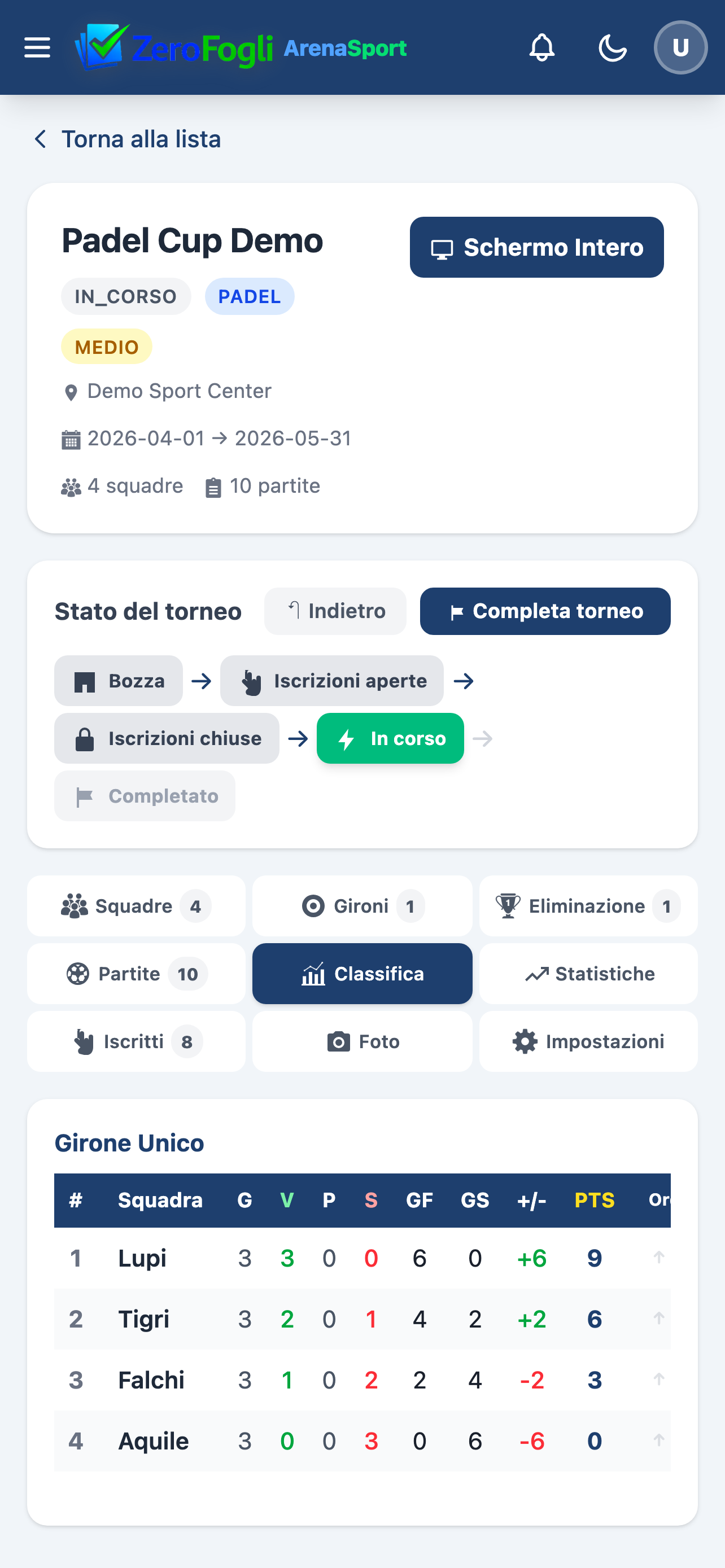 ZeroFogli ArenaSport screenshot 7
