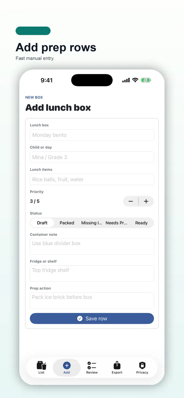 Screenshot #2 pour School Lunch Box Prep Pad