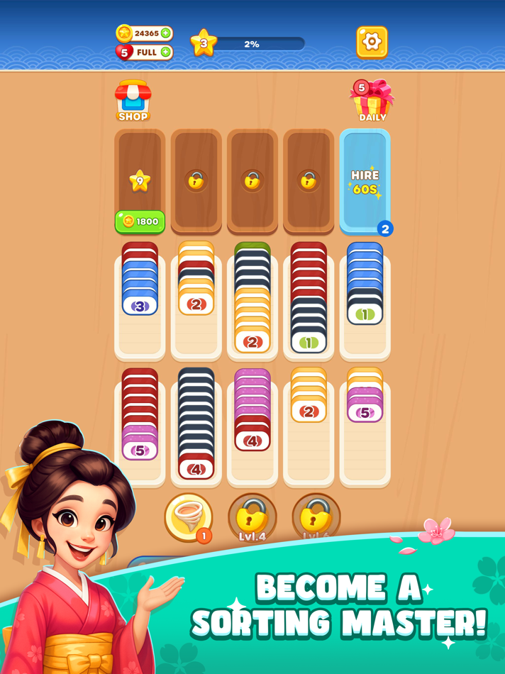 #1. Sushi Stack Jam (iOS) By: HM Games Pty Ltd