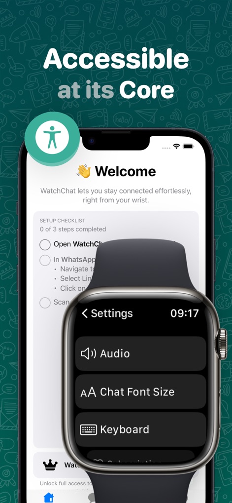WatchChat 2: Chat on Watch - Users can personalize their experience by adjusting the chat font size and configuring keyboard settings for optimal readability and input.