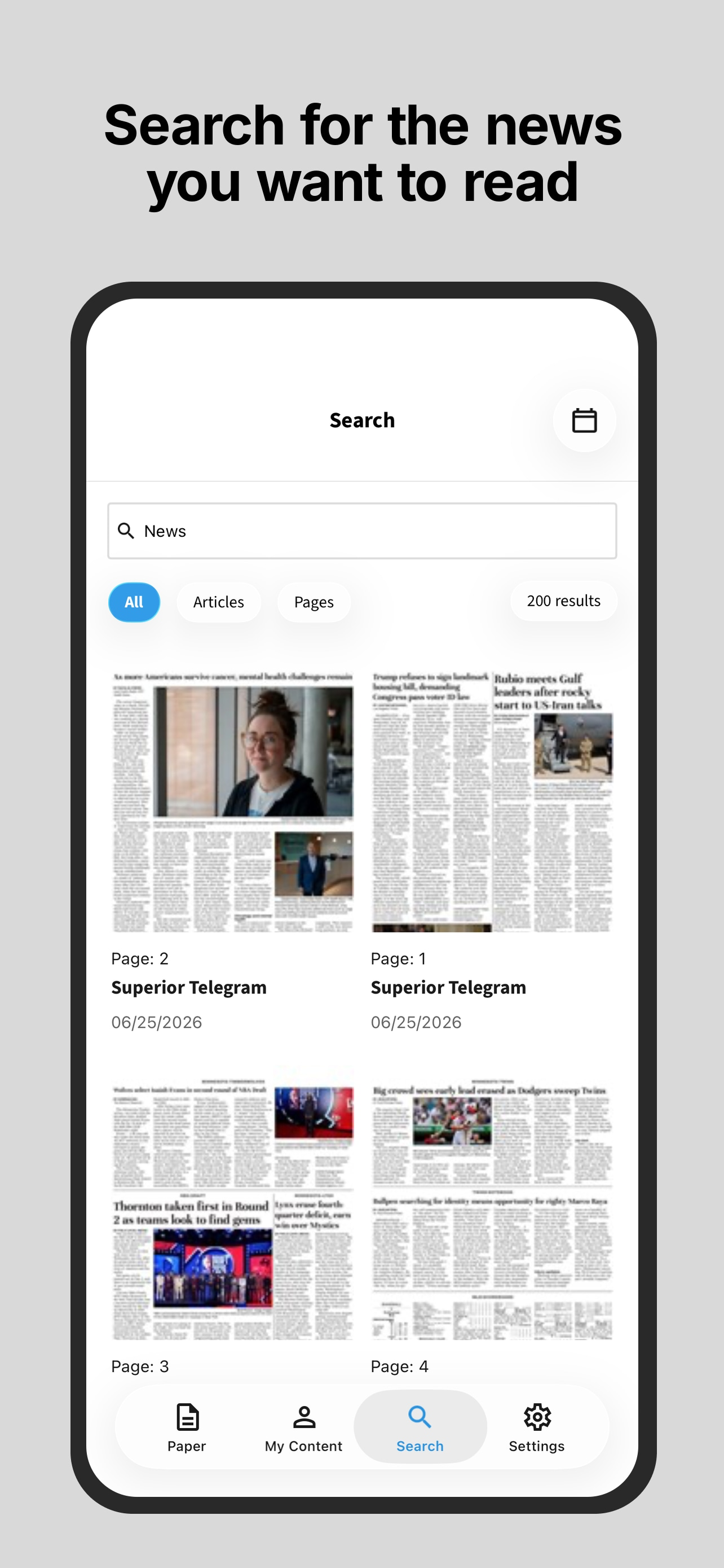 Superior Telegram E-paper screenshot 5