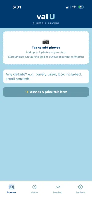 valU: Resale Price Scanner screenshot 1