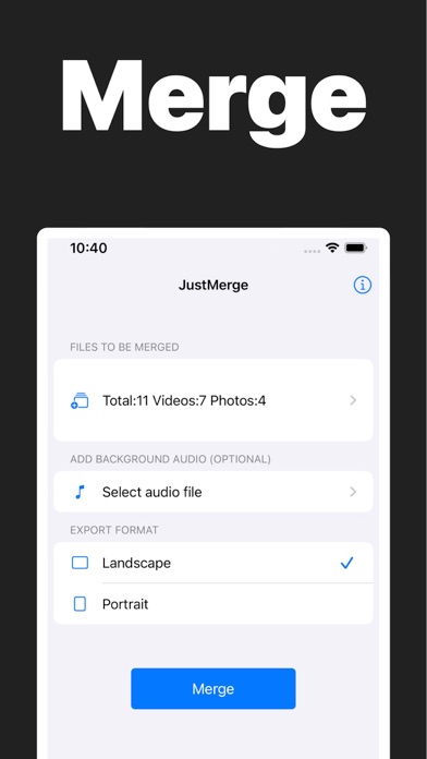 Screenshot #1 pour JustMerge - Join Video Clips