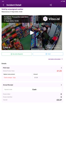 Visu.ai :Cashier Watch screenshot