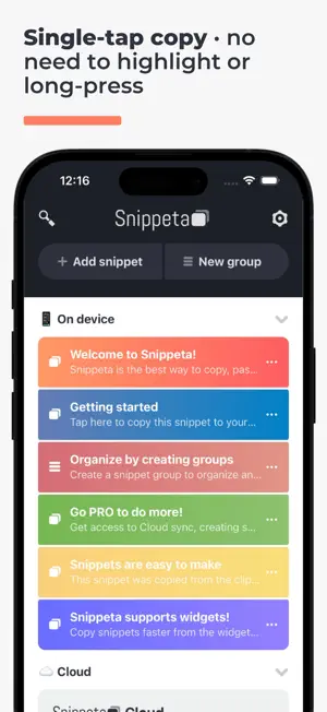 Snippeta - copy, manage, paste screenshot 2