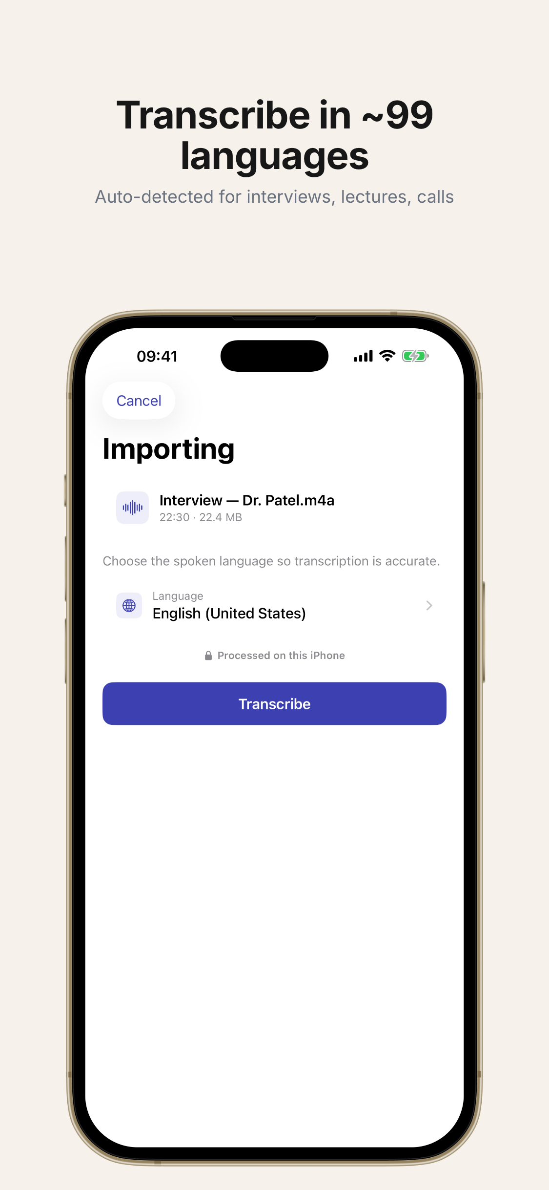 Saylen: Transcribe Audio