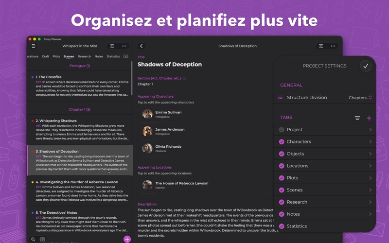 Screenshot #2 pour Story Planner - Pour Écrivains