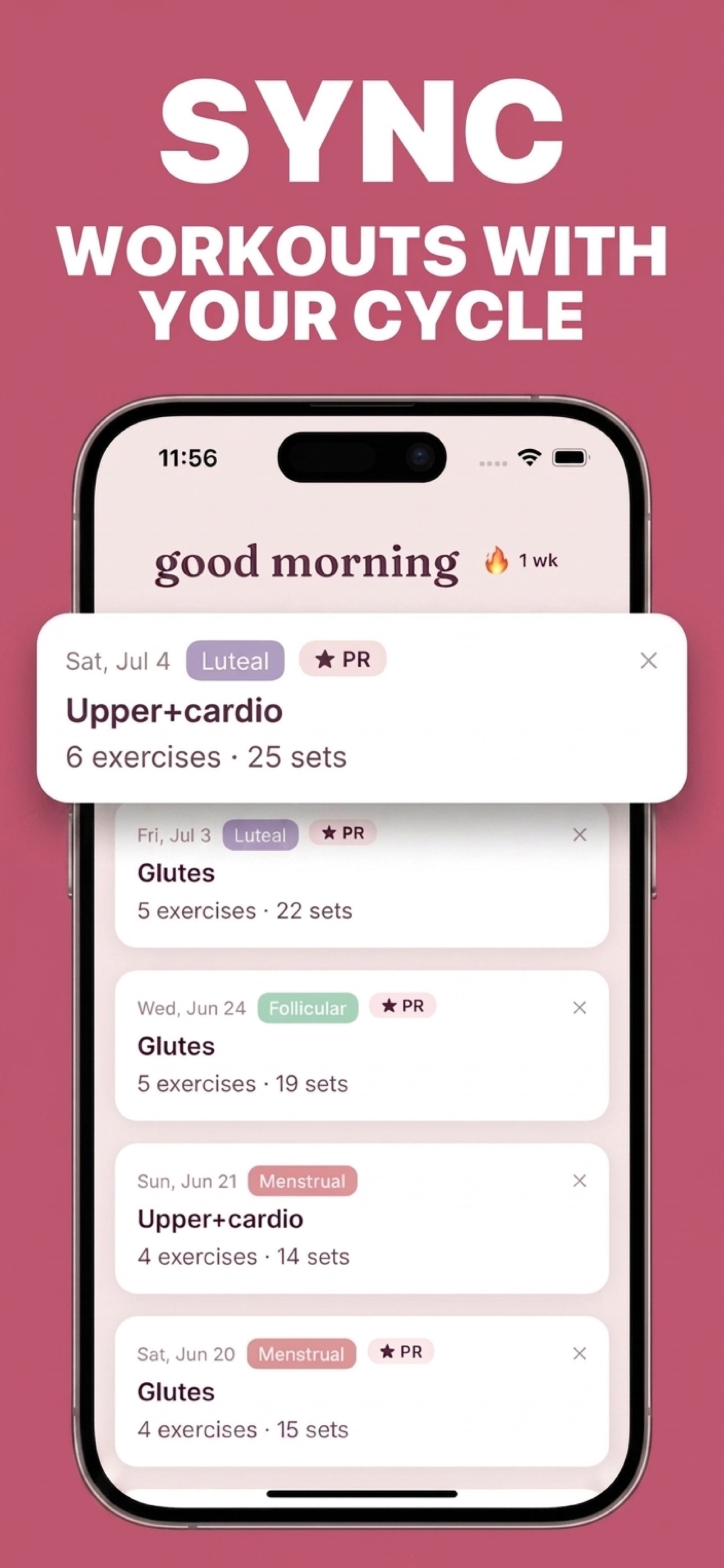 Screenshot 1 of Period Strength Tracker - Syne