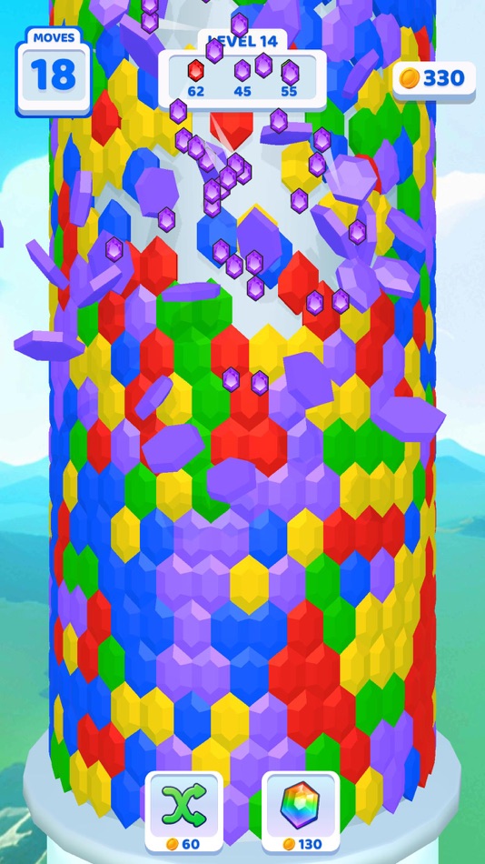 #8. Hex Fall 3D (iOS) 게시자: Bugbomb