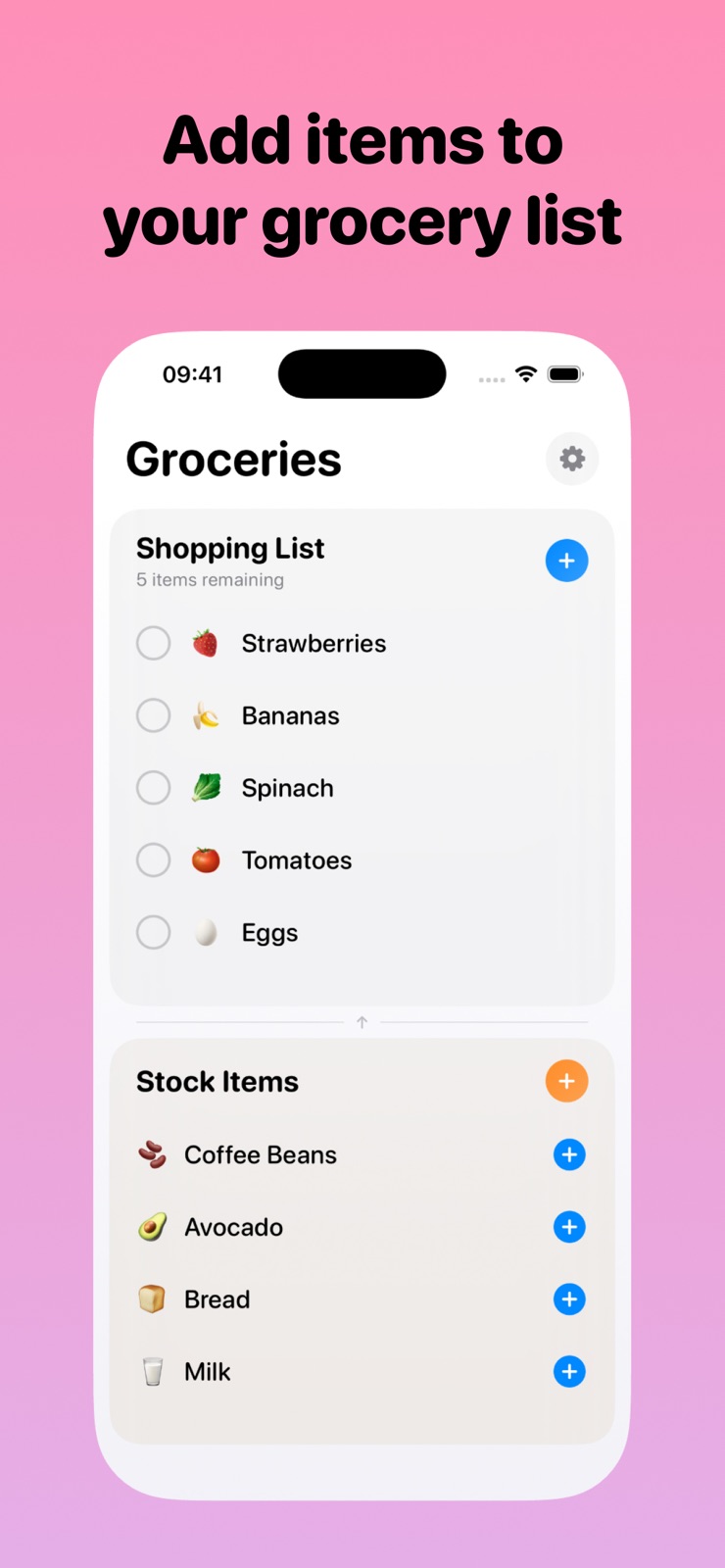GrocyList: Grocery List iphone screenshot 1