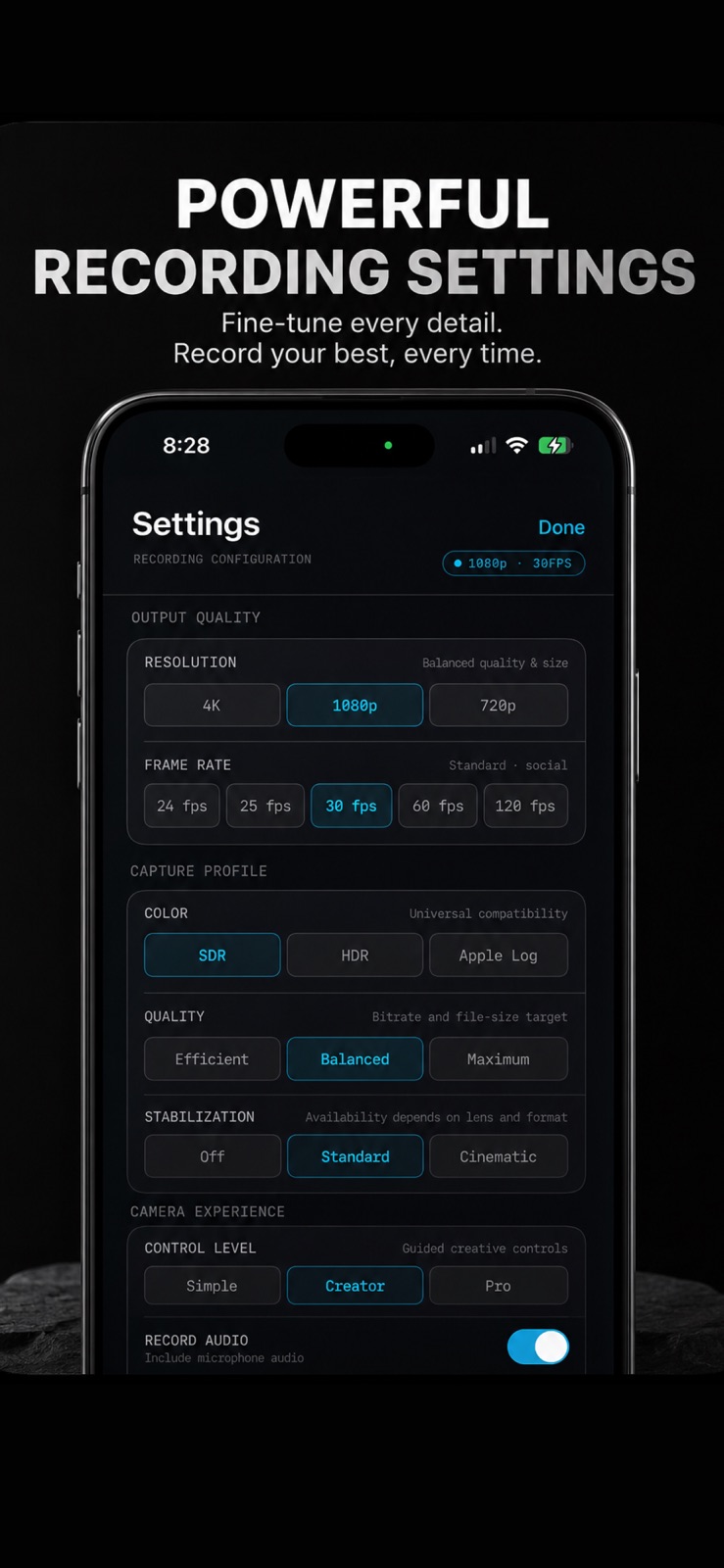 Cam Master: Dual Recorder iphone screenshot 1