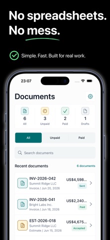 Invoice & Estimate Maker FTW iPhone screenshot